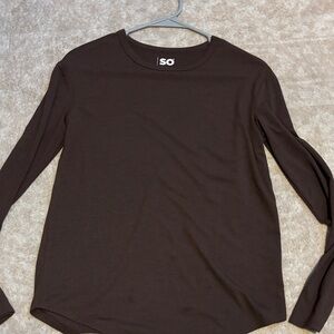 Ladies  Brown Long Sleeve Shirt